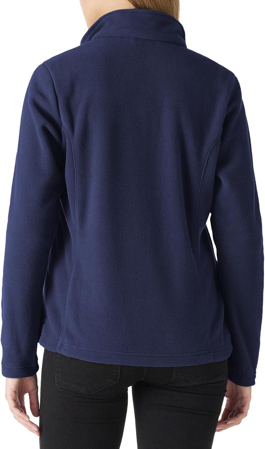 Outdoor Ventures Women’s Lightweight Warm Zip Up Long-Sleeve Soft Polar Fleece Jacket for Fall Winter(True Navy)