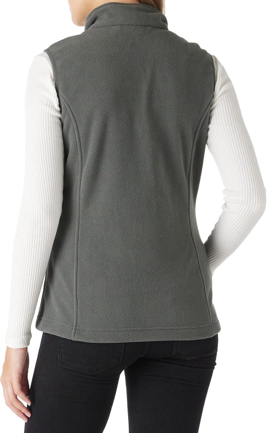 Outdoor Ventures Women’s Polar Fleece Zip Vest Outerwear with Pockets,Warm Sleeveless Coat Vest for Fall & Winter(Dark Grey)