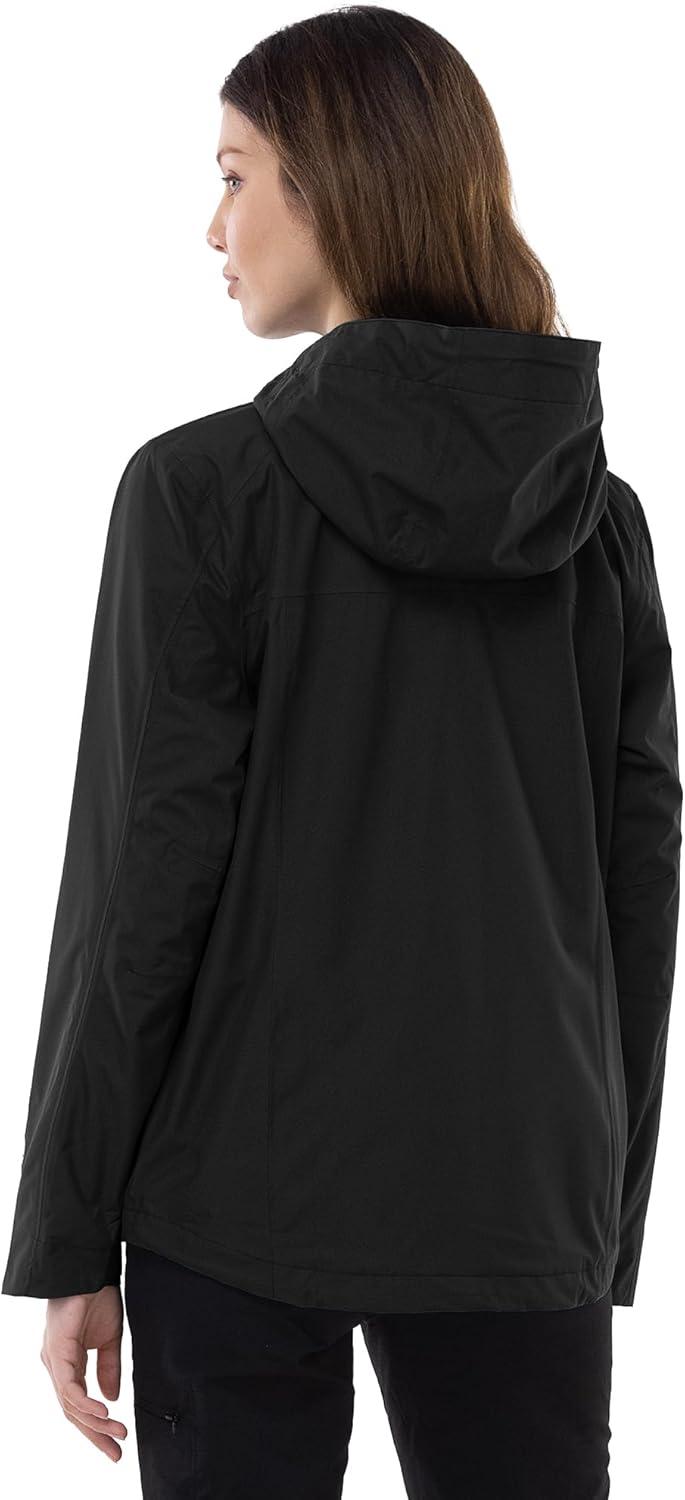 Outdoor Ventures Packable Rain Jacket Women Lightweight Waterproof Raincoat with Hood Cycling Bike Jacket(New Black)