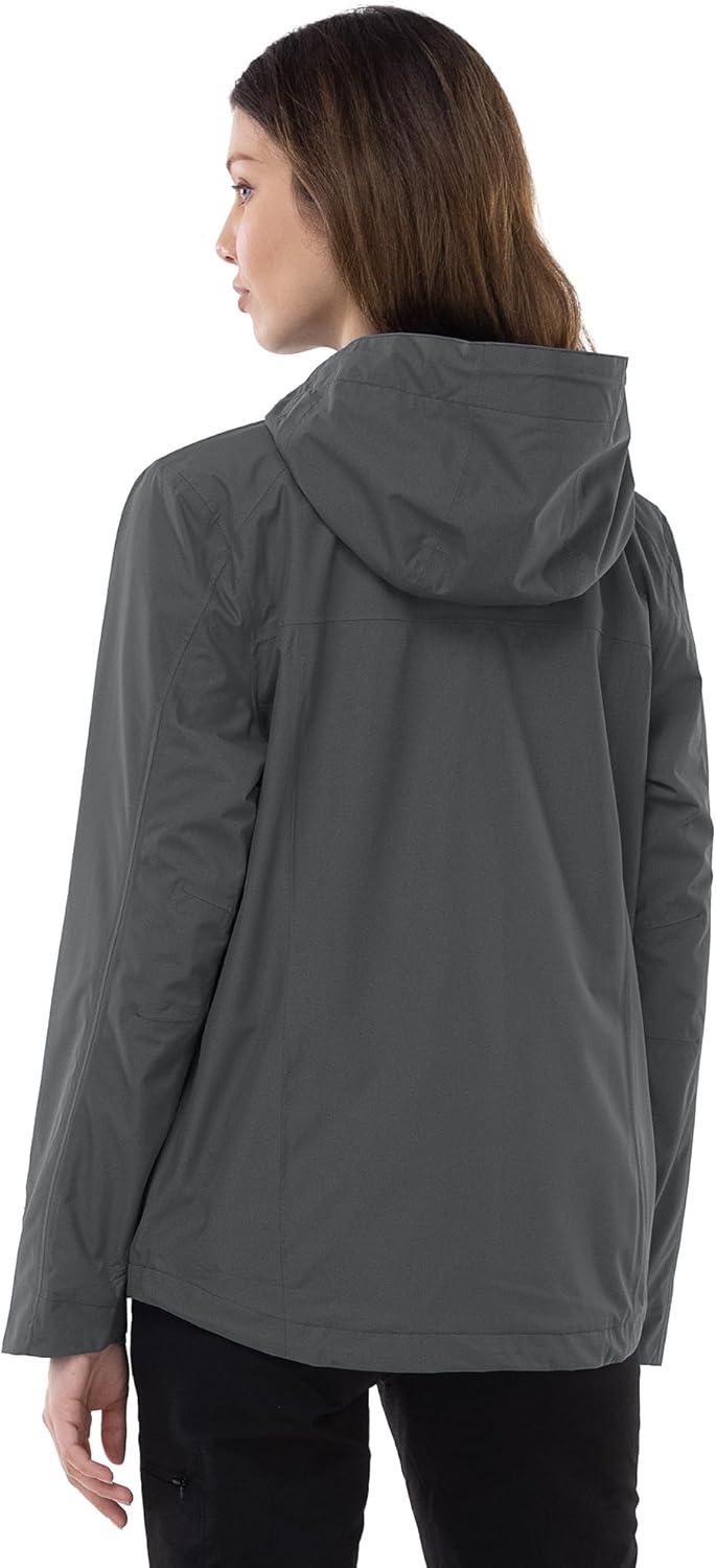 Outdoor Ventures Packable Rain Jacket Women Lightweight Waterproof Raincoat with Hood Cycling Bike Jacket(Plain Grey)