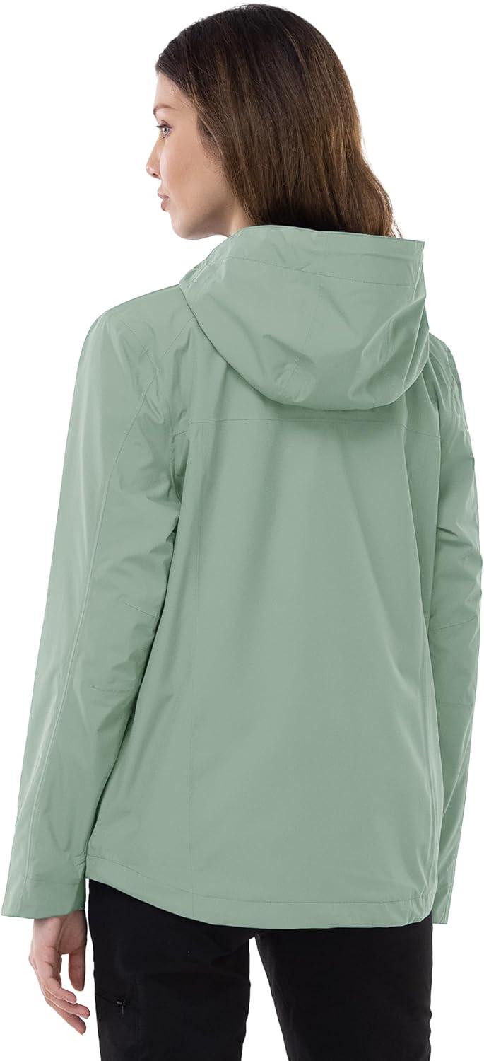 Outdoor Ventures Packable Rain Jacket Women Lightweight Waterproof Raincoat with Hood Cycling Bike Jacket(Aqua Tone)
