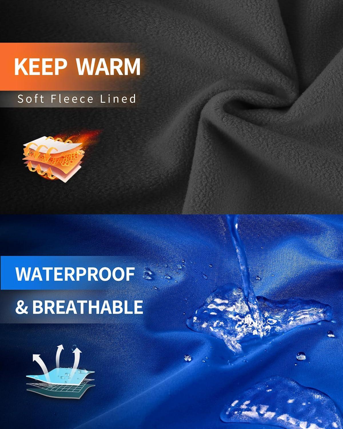 Outdoor Ventures Women’s Softshell Jacket with Hood Fleece Lined Warm Lightweight Waterproof Insulated Windbreaker(Klein Blue)