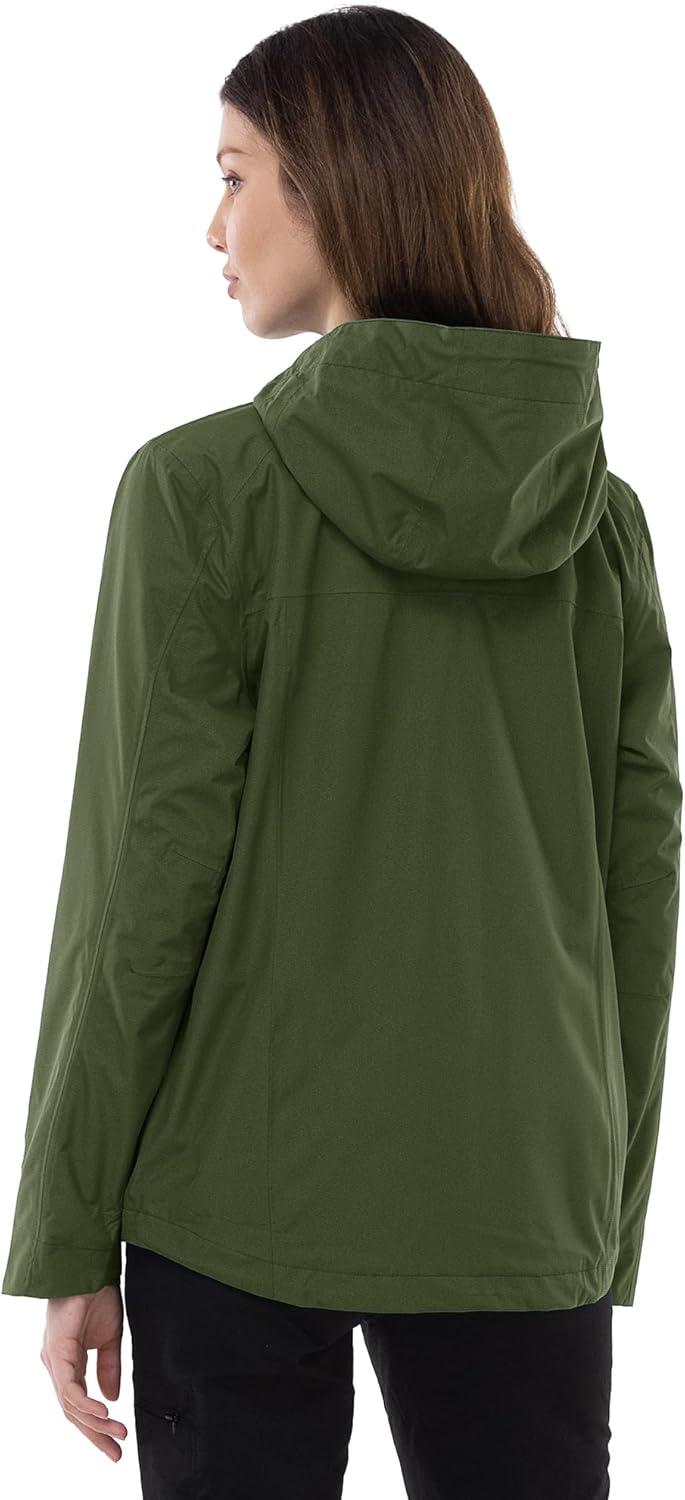 Outdoor Ventures Packable Rain Jacket Women Lightweight Waterproof Raincoat with Hood Cycling Bike Jacket(Olive)