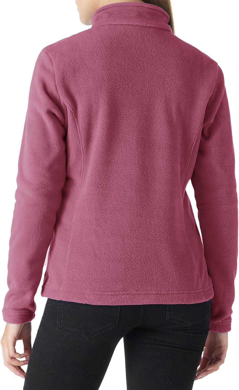 Outdoor Ventures Women’s Lightweight Warm Zip Up Long-Sleeve Soft Polar Fleece Jacket for Fall Winter(Dusty Rose)