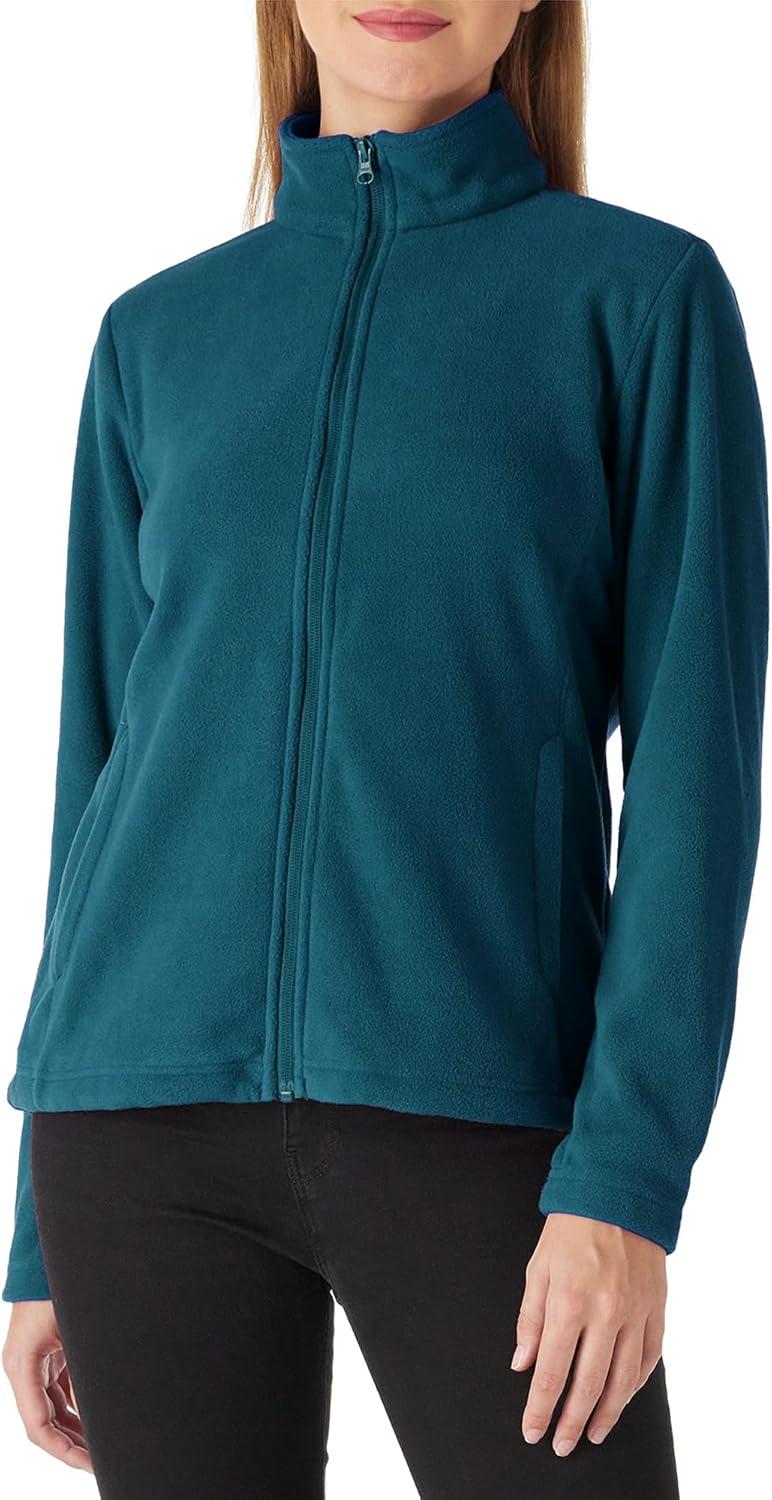 Outdoor Ventures Women’s Lightweight Warm Zip Up Long-Sleeve Soft Polar Fleece Jacket for Fall Winter(Dark Blue)