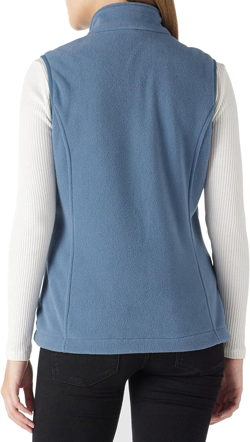 Outdoor Ventures Women’s Polar Fleece Zip Vest Outerwear with Pockets,Warm Sleeveless Coat Vest for Fall & Winter(Grayish Blue)