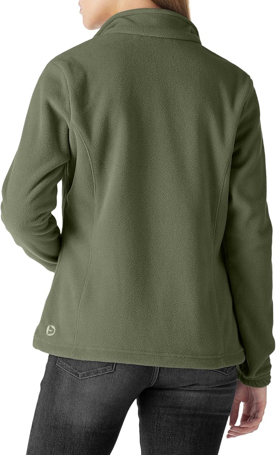 Outdoor Ventures Women’s Lightweight Warm Zip Up Long-Sleeve Soft Polar Fleece Jacket for Fall Winter(Green Gray)