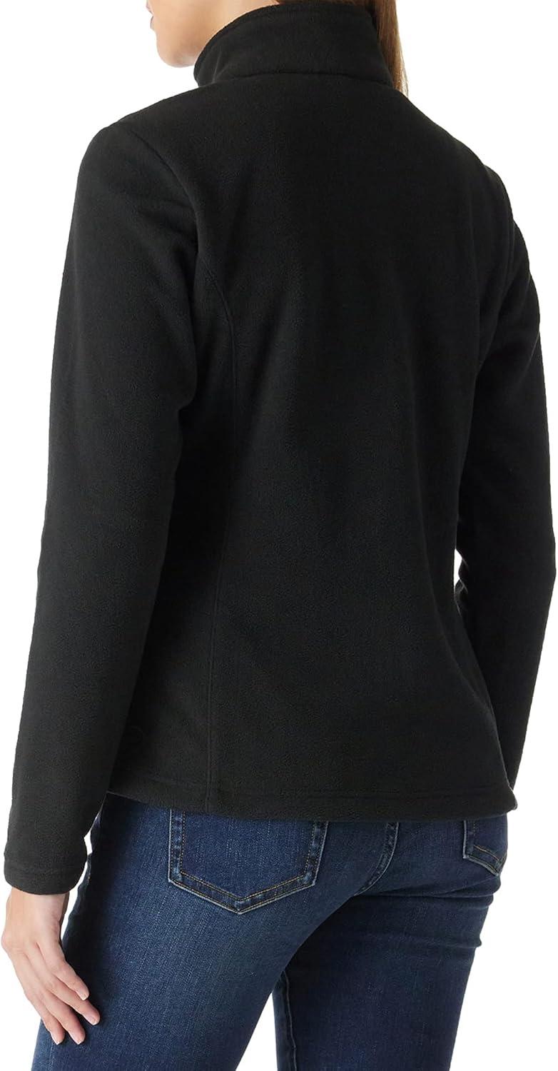 Outdoor Ventures Women’s Lightweight Warm Zip Up Long-Sleeve Soft Polar Fleece Jacket for Fall Winter(Black)