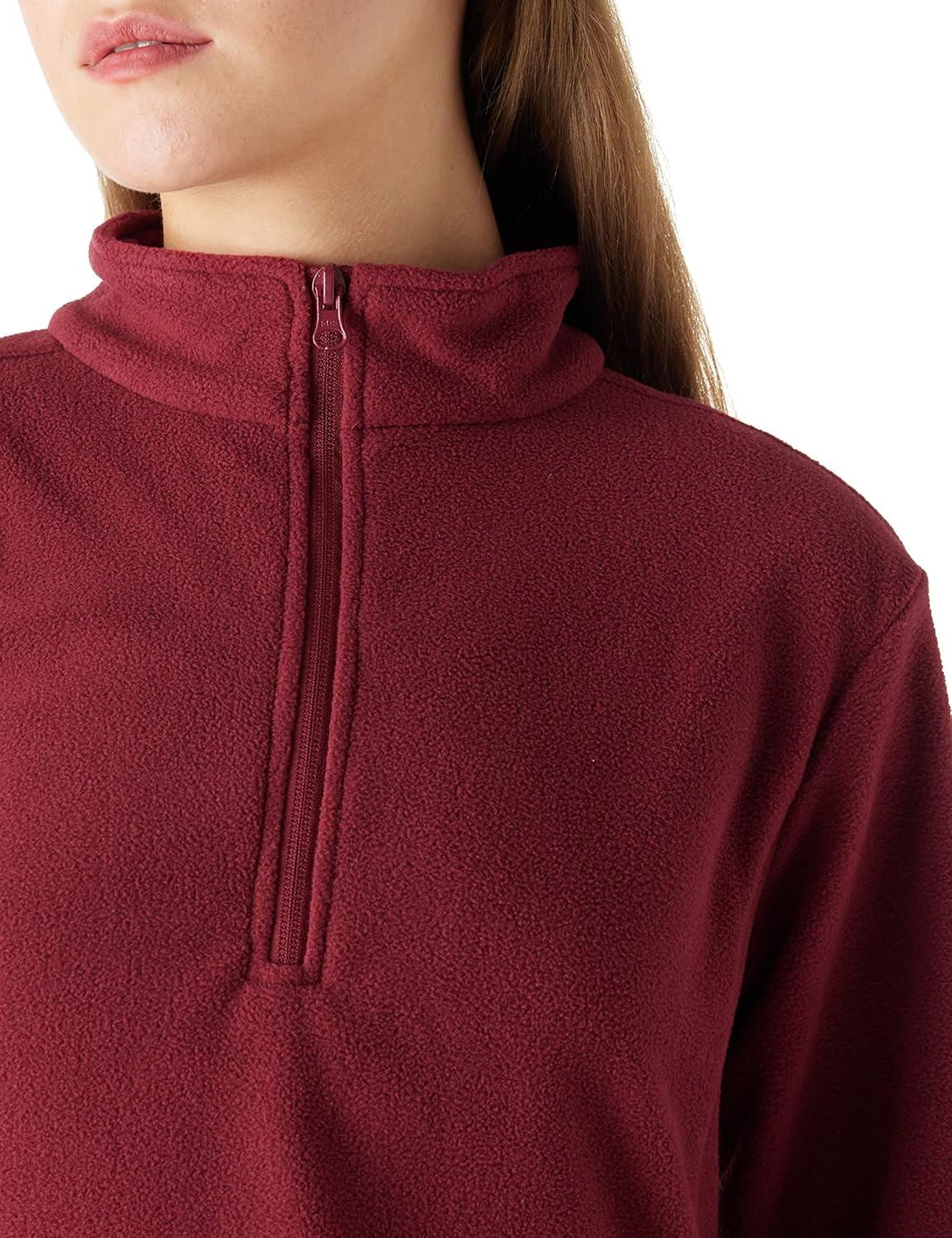 Outdoor Ventures Women’s Loose Fit 1/4 Quarter Zip Soft Lightweight Polar Fleece Pullover Jacket with Zipper Pocket