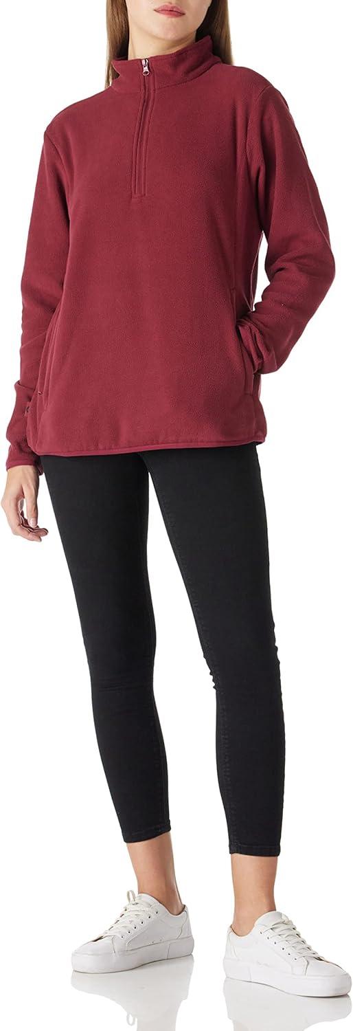 Outdoor Ventures Women’s Loose Fit 1/4 Quarter Zip Soft Lightweight Polar Fleece Pullover Jacket with Zipper Pocket