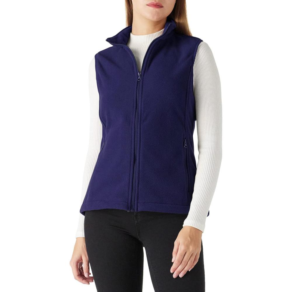 Outdoor Ventures Women’s Polar Fleece Zip Vest Outerwear with Pockets,Warm Sleeveless Coat Vest for Fall & Winter(Purplish Blue)