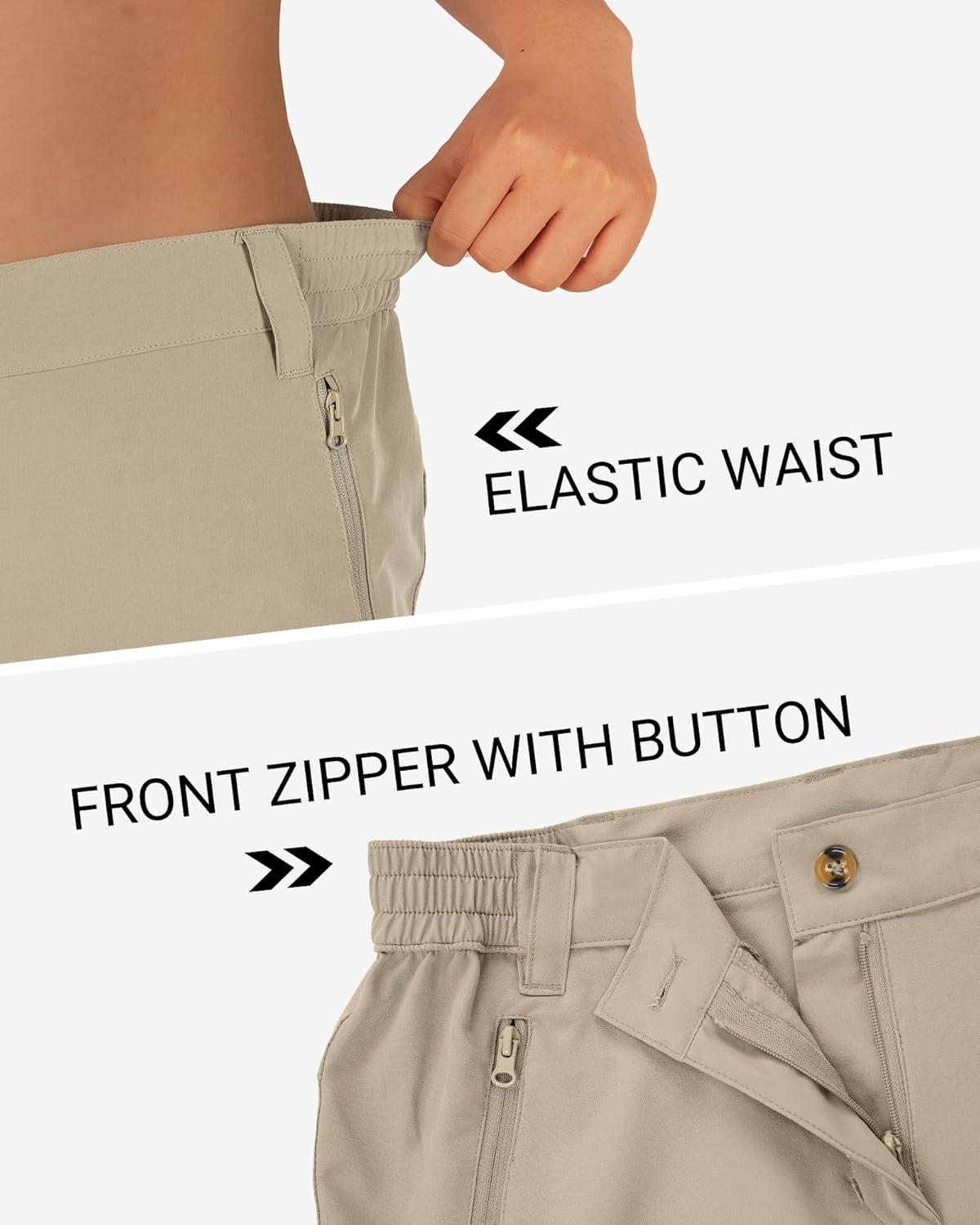 Outdoor Ventures Women’s Hiking Shorts Stretch Lightweight Golf Shorts Quick Dry UPF 50+ 5 inch Cargo Short for Camping(Woody Brown)