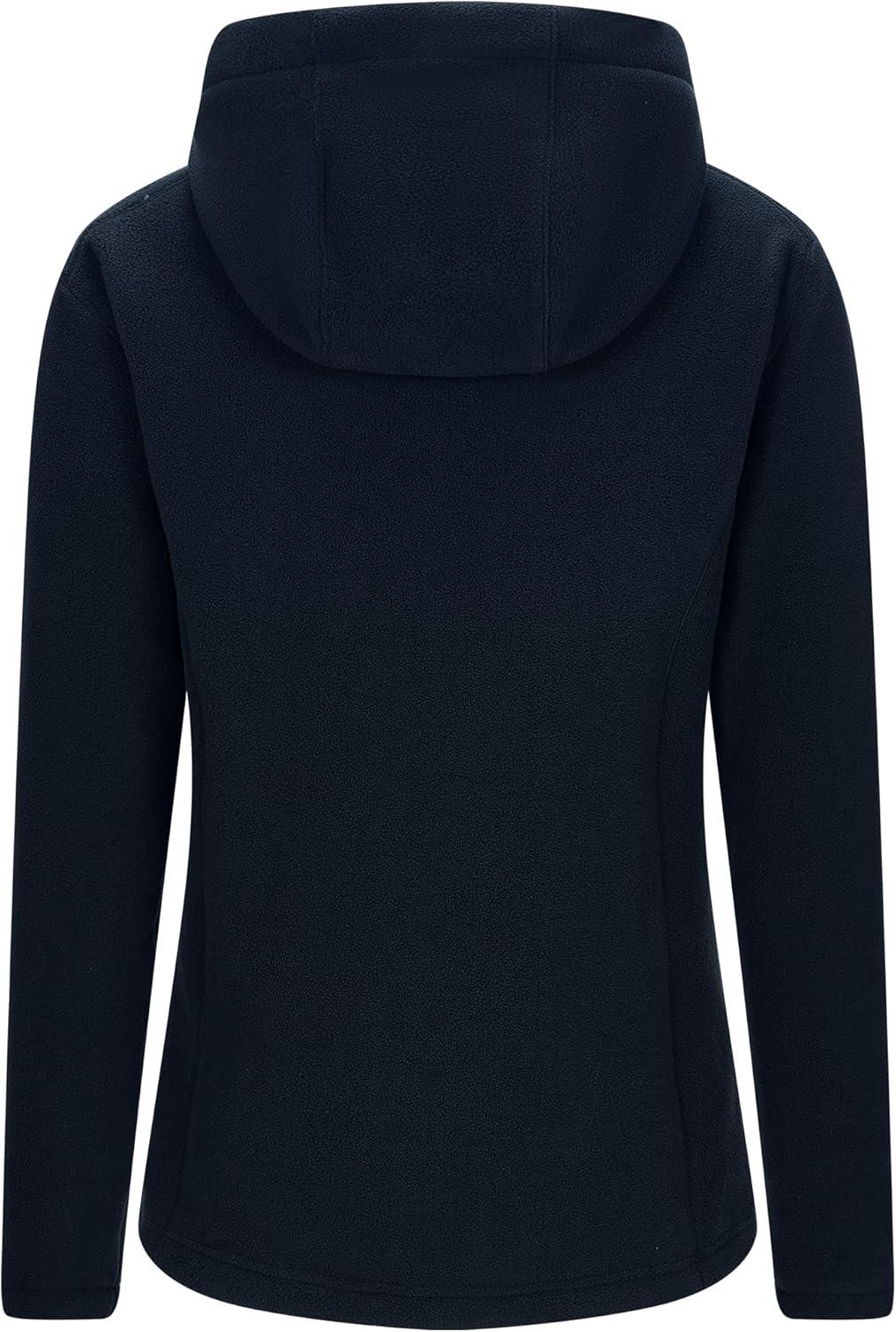 Outdoor Ventures Women’s Full Zip Hooded Fleece Jacket Coat with 6 Pockets, Warm Soft Polar Fleece Casual Hoodie Sweatshirt(Dark Blue)