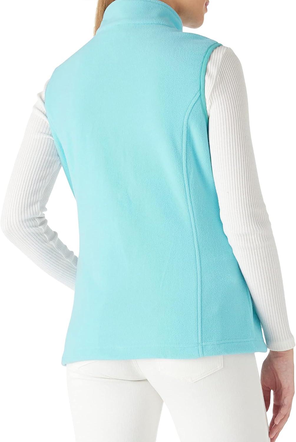 Outdoor Ventures Women’s Polar Fleece Zip Vest Outerwear with Pockets,Warm Sleeveless Coat Vest for Fall & Winter(Ice Blue)