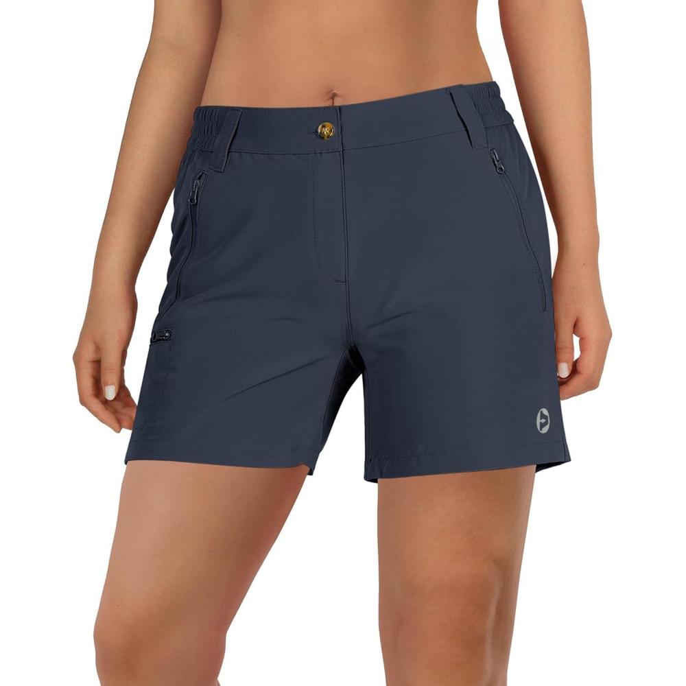 Outdoor Ventures Women’s Hiking Shorts Stretch Lightweight Golf Shorts Quick Dry UPF 50+ 5 inch Cargo Short for Camping(Dark Grey)