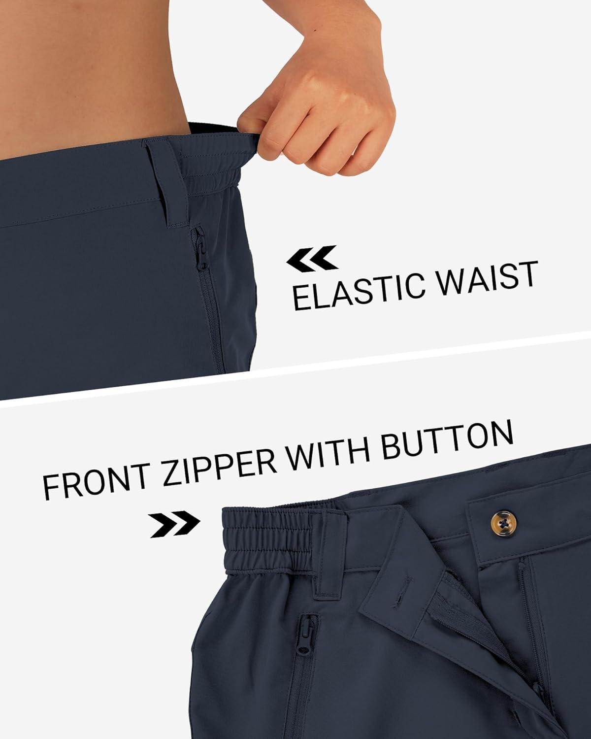Outdoor Ventures Women’s Hiking Shorts Stretch Lightweight Golf Shorts Quick Dry UPF 50+ 5 inch Cargo Short for Camping(Dark Grey)