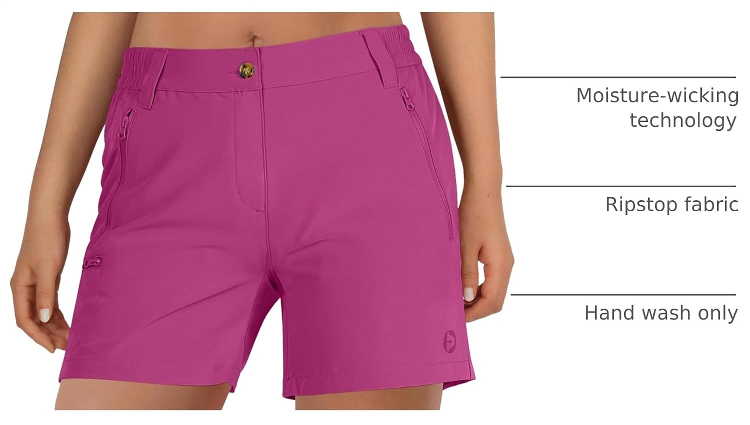 Outdoor Ventures Women’s Hiking Shorts 5 Inch Golf Stretch Quick Dry Cargo(Raspberry Red)