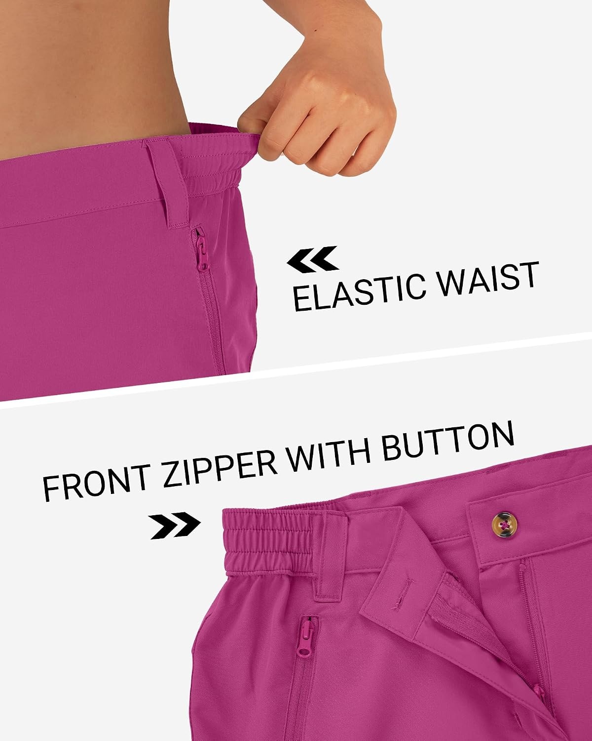 Outdoor Ventures Women’s Hiking Shorts 5 Inch Golf Stretch Quick Dry Cargo(Raspberry Red)