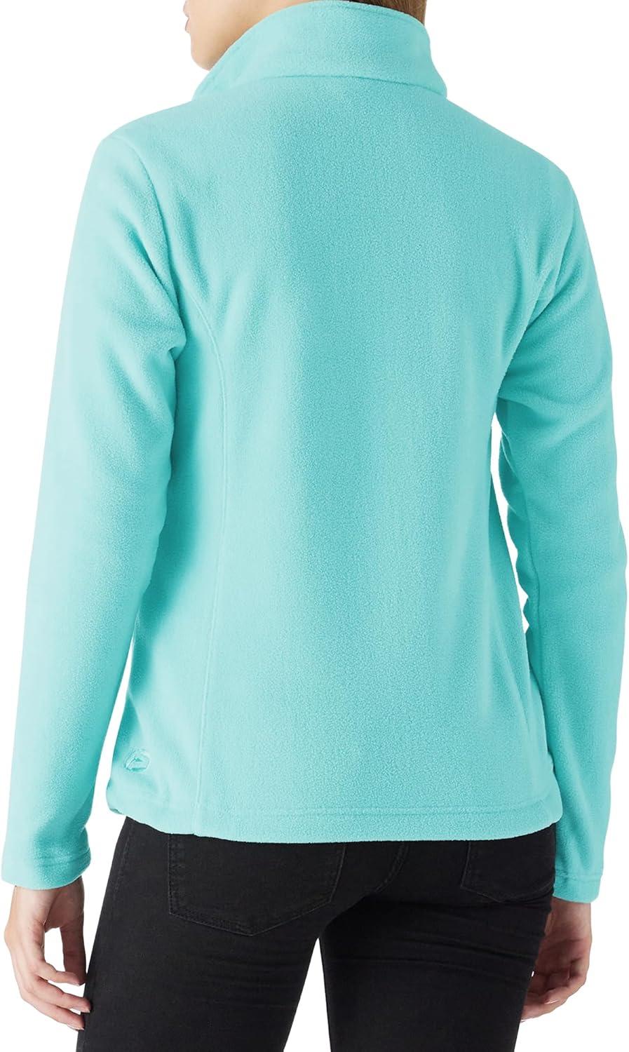 Outdoor Ventures Women’s Lightweight Warm Zip Up Long-Sleeve Soft Polar Fleece Jacket for Fall Winter(Aqua Blue)