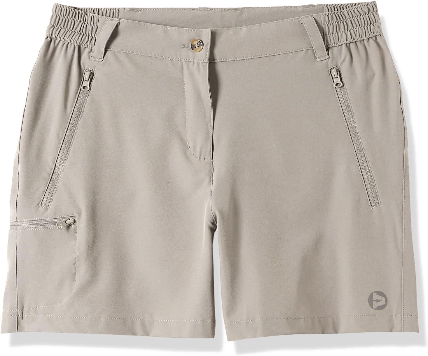 Outdoor Ventures Women’s Hiking Shorts Stretch Lightweight Golf Shorts Quick Dry UPF 50+ 5 inch Cargo Short for Camping(Fossil)