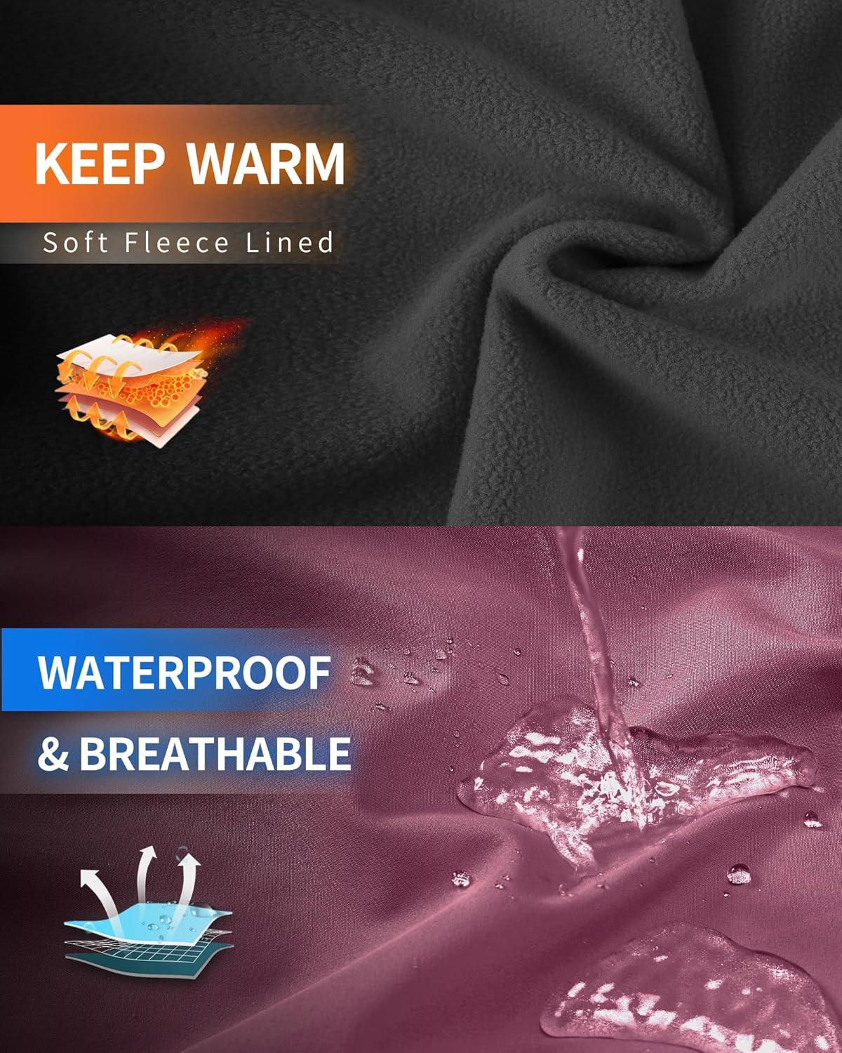 Outdoor Ventures Women’s Softshell Jacket with Hood Fleece Lined Warm Lightweight Waterproof Insulated Windbreaker(Pink)