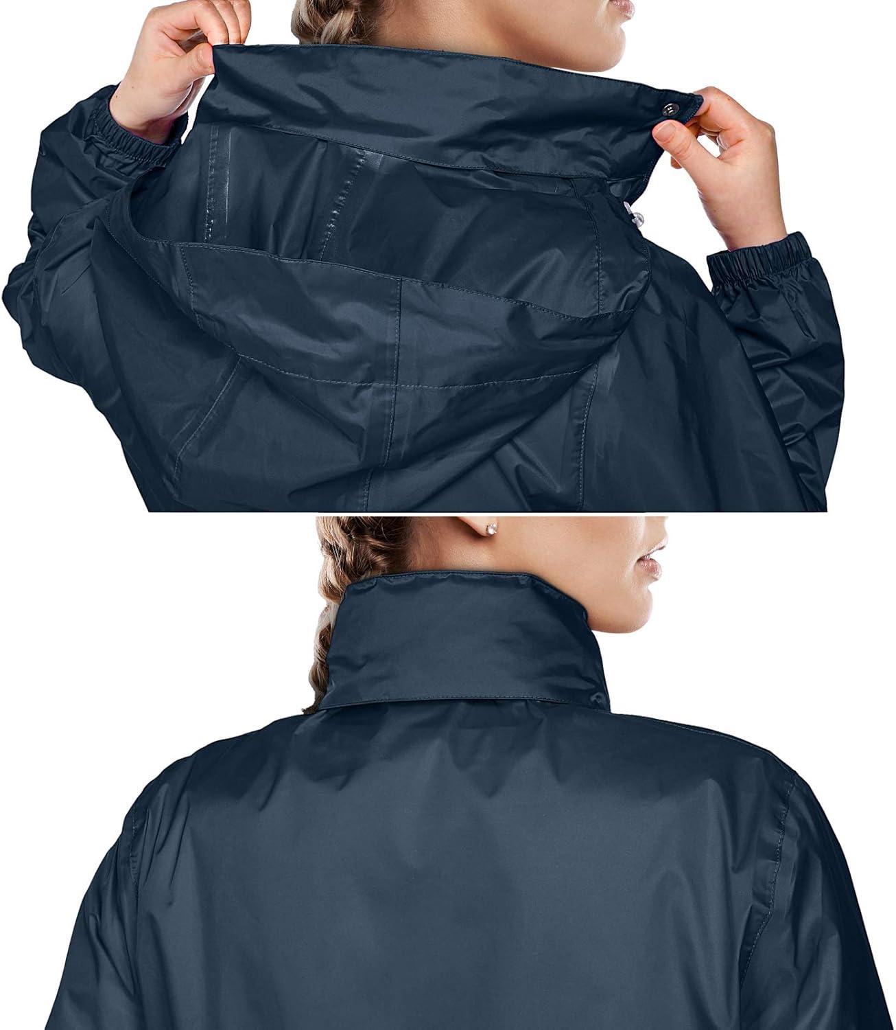 Outdoor Ventures Women’s Lightweight Raincoat Packable Rain Jacket Waterproof Raincoat with Hood Active Outdoor Windbreaker