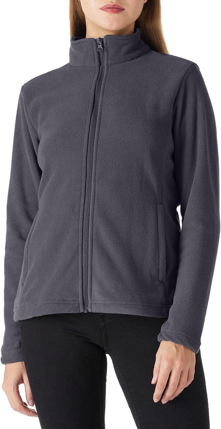 Outdoor Ventures Women’s Lightweight Warm Zip Up Long-Sleeve Soft Polar Fleece Jacket for Fall Winter(Dark Grey)