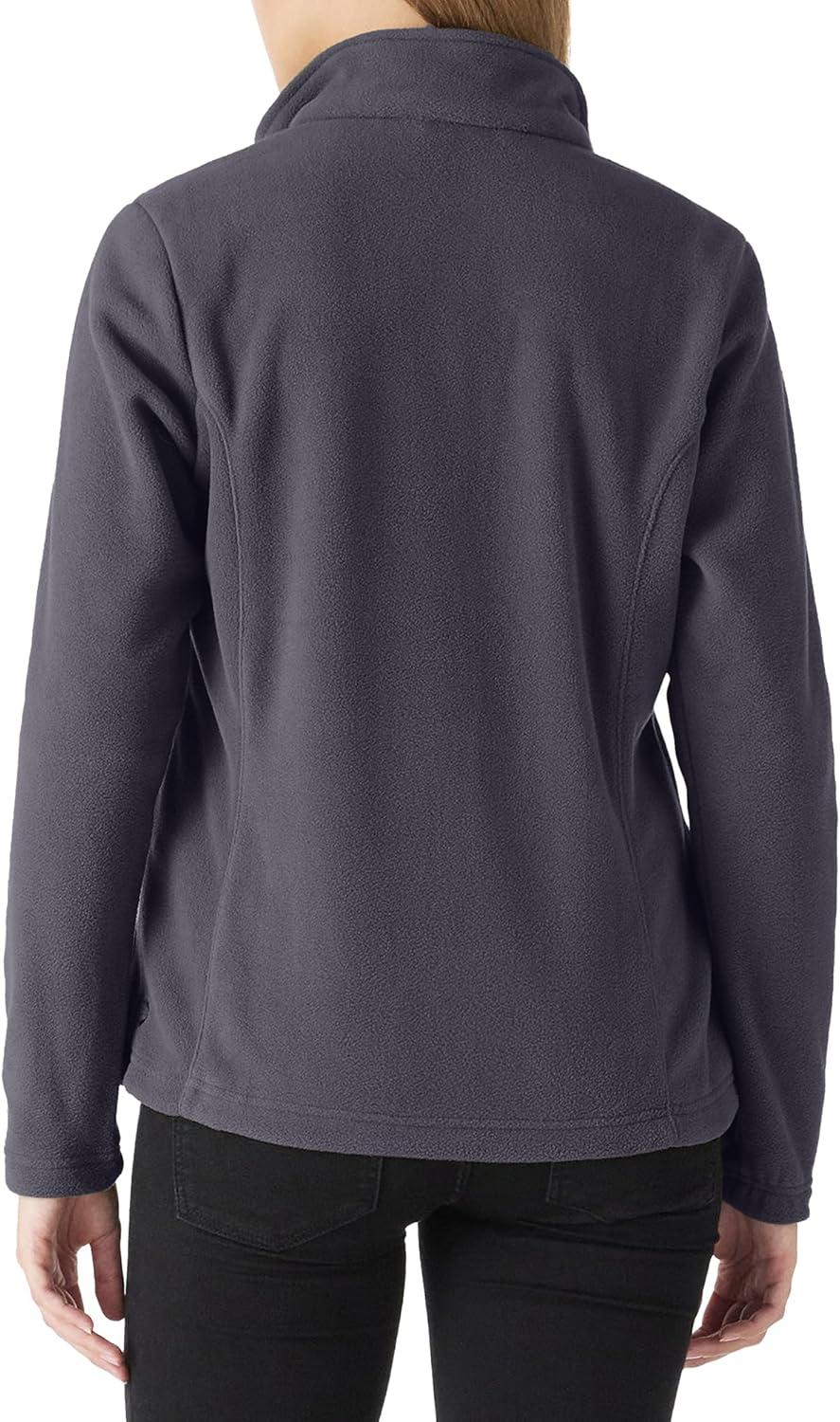 Outdoor Ventures Women’s Lightweight Warm Zip Up Long-Sleeve Soft Polar Fleece Jacket for Fall Winter(Dark Grey)
