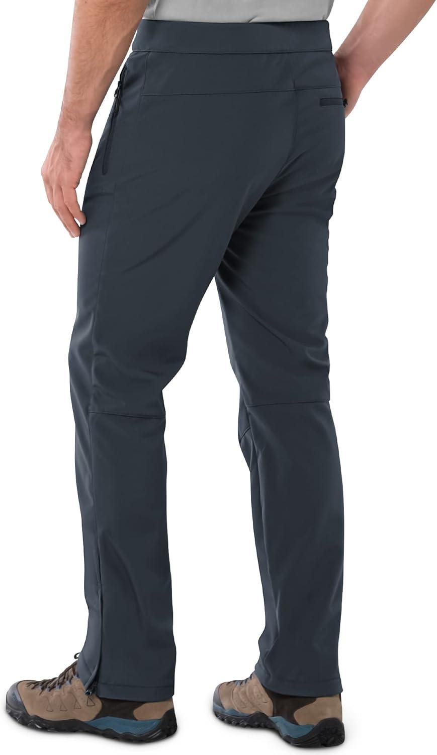 Outdoor Ventures Men’s Fleece Lined Snow Pants Waterproof Windproof Ski Hiking Winter Pants With Pockets(Dark Grey)