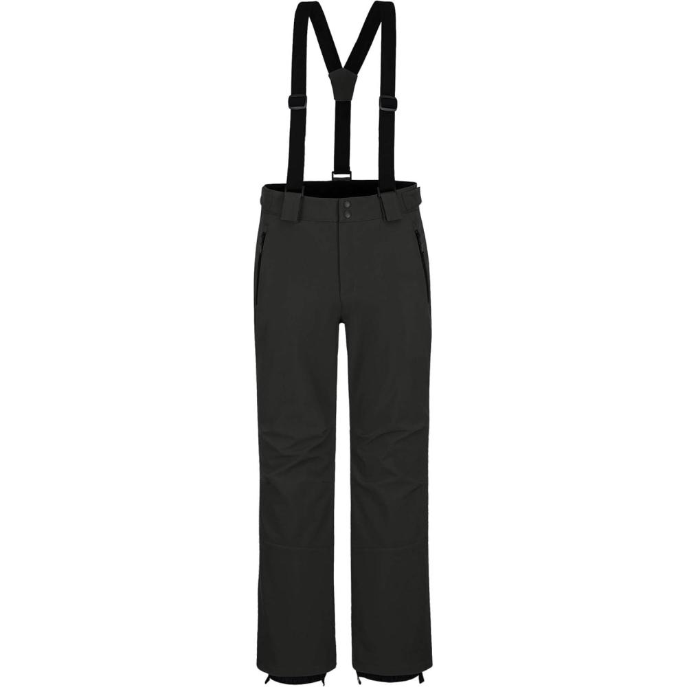 Outdoor Ventures Mens Snow Bibs Waterproof Insulated Overalls Ski Pants Warm Winter Snowboarding Detachable(Black-1)