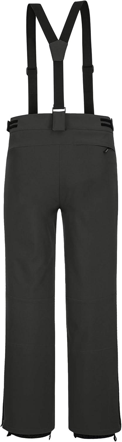 Outdoor Ventures Mens Snow Bibs Waterproof Insulated Overalls Ski Pants Warm Winter Snowboarding Detachable(Black-1)