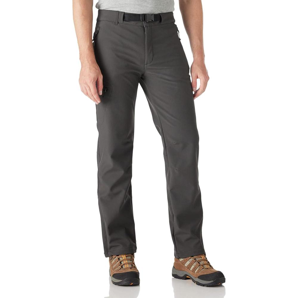 Outdoor Ventures Men’s Fleece Lined Snow Pants Waterproof Windproof Ski Hiking Winter Pants With Pockets(Grey)