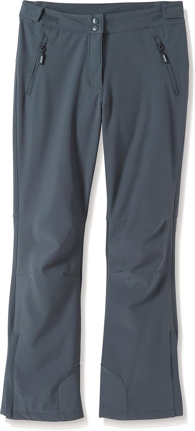 Outdoor Ventures Fleece Lined Waterproof Pants Women Ski Snow Insulated Softshell Snowboard Hiking with Boot Cut(New Dim Grey – Velcro Waistband)