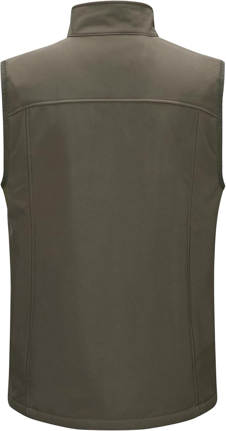 Outdoor Ventures Men’s Casual Outerwear Vest Lightweight Winter Zip Up Sleeveless Jacket for Hiking Travel Golf Running(Olive)