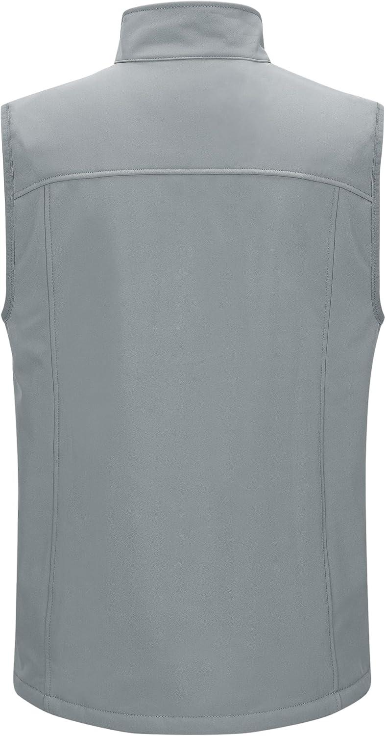 Outdoor Ventures Men’s Casual Outerwear Vest Lightweight Winter Zip Up Sleeveless Jacket for Hiking Travel Golf Running(Mid Grey)
