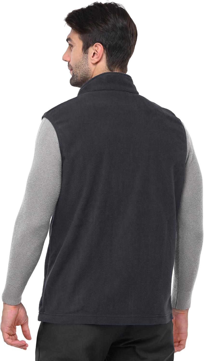 Outdoor Ventures Men’s Full-Zip Polar Fleece Vest Outerwear Lightweight Warm Casual Sleeveless Jacket for Fall & Winter(Charcoal)