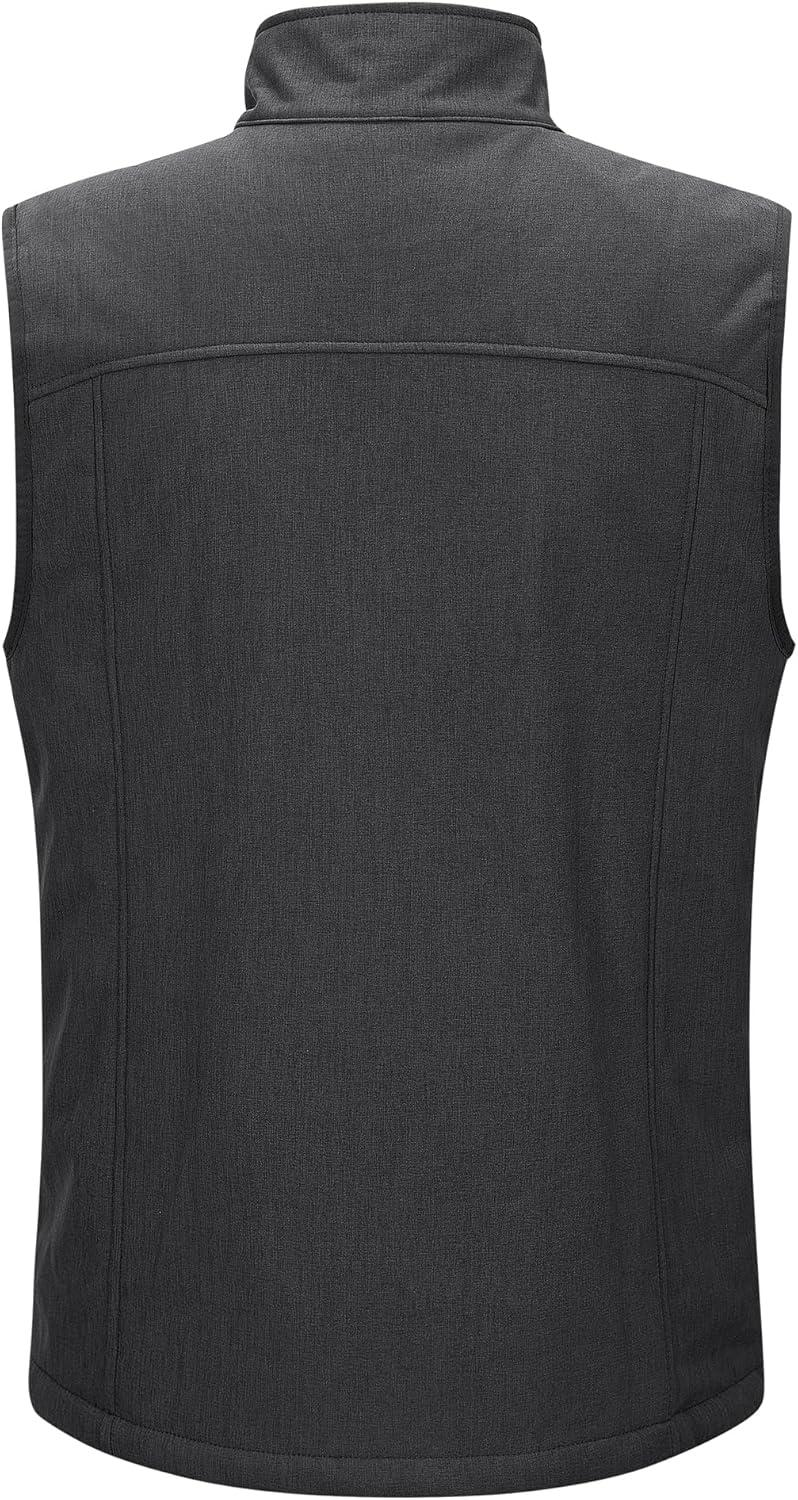 Outdoor Ventures Men’s Casual Outerwear Vest Lightweight Winter Zip Up Sleeveless Jacket for Hiking Travel Golf Running(Dark Grey Heather)