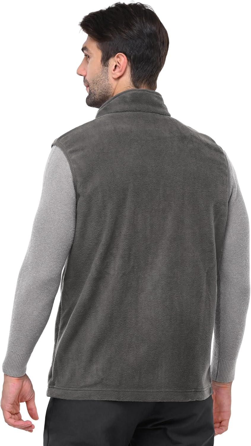 Outdoor Ventures Men’s Full-Zip Polar Fleece Vest Outerwear Lightweight Warm Casual Sleeveless Jacket for Fall & Winter(Dark Grey)