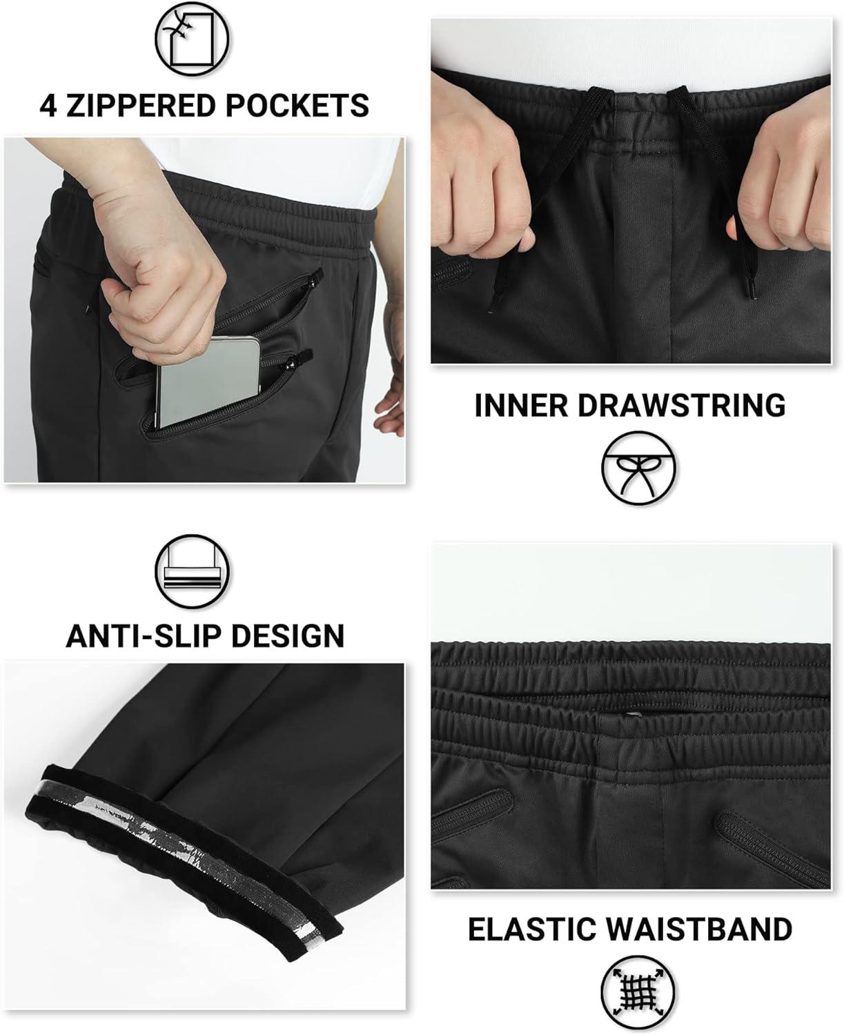Outdoor Ventures Cycling Pants for Men, Windproof Mountain Bike Pants Waterproof Athletic Sweatpants for Biking Running