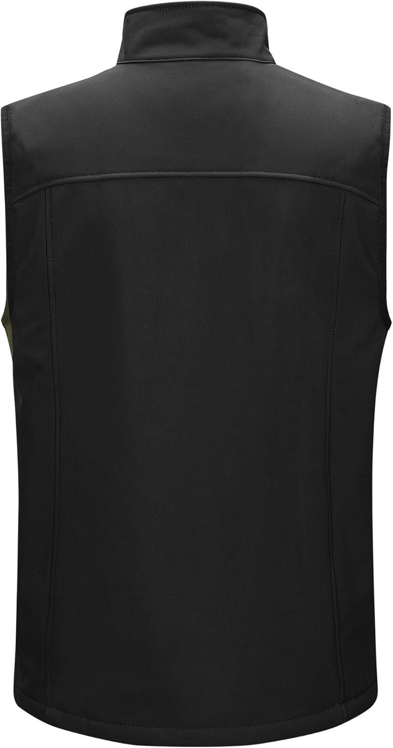 Outdoor Ventures Men’s Casual Outerwear Vest Lightweight Winter Zip Up Sleeveless Jacket for Hiking Travel Golf Running(Black)