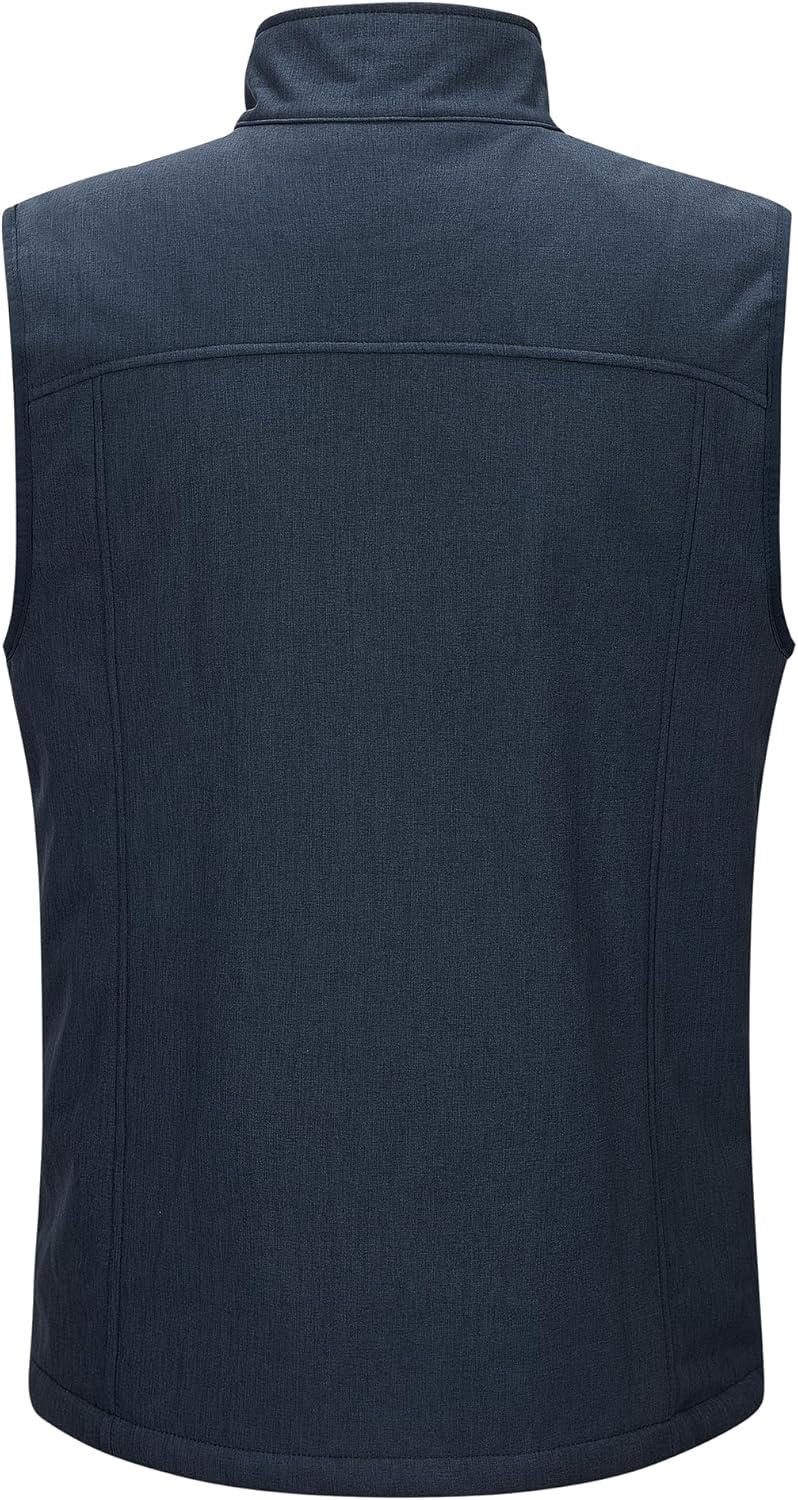 Outdoor Ventures Men’s Casual Outerwear Vest Lightweight Winter Zip Up Sleeveless Jacket for Hiking Travel Golf Running(Midnight Blue Heather)