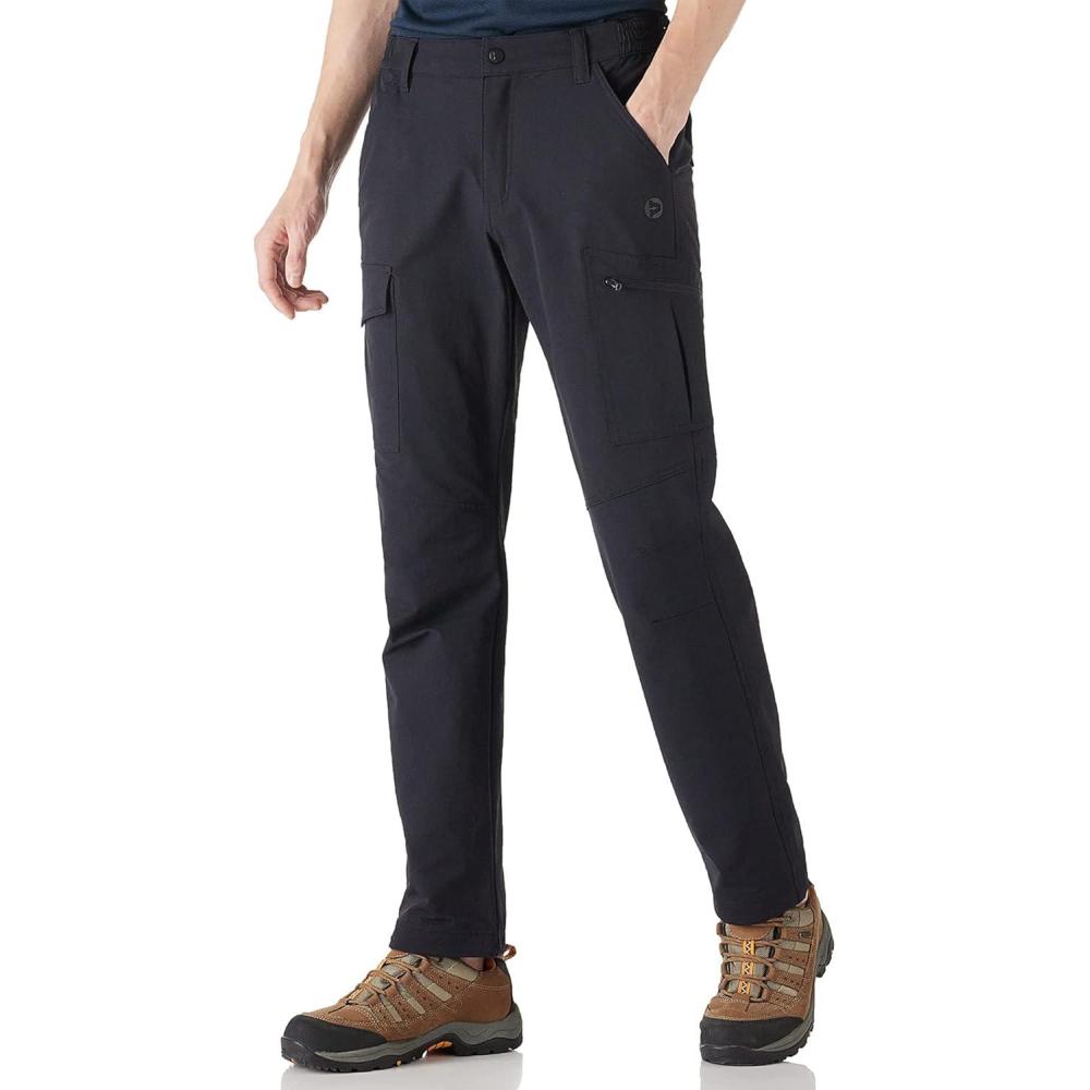 Outdoor Ventures Men’s Hiking Pants Lightweight Water Resistant Cargo Work Pants Ripstop Outdoor Pants for Tactical Travel(Navy- Upgrade)
