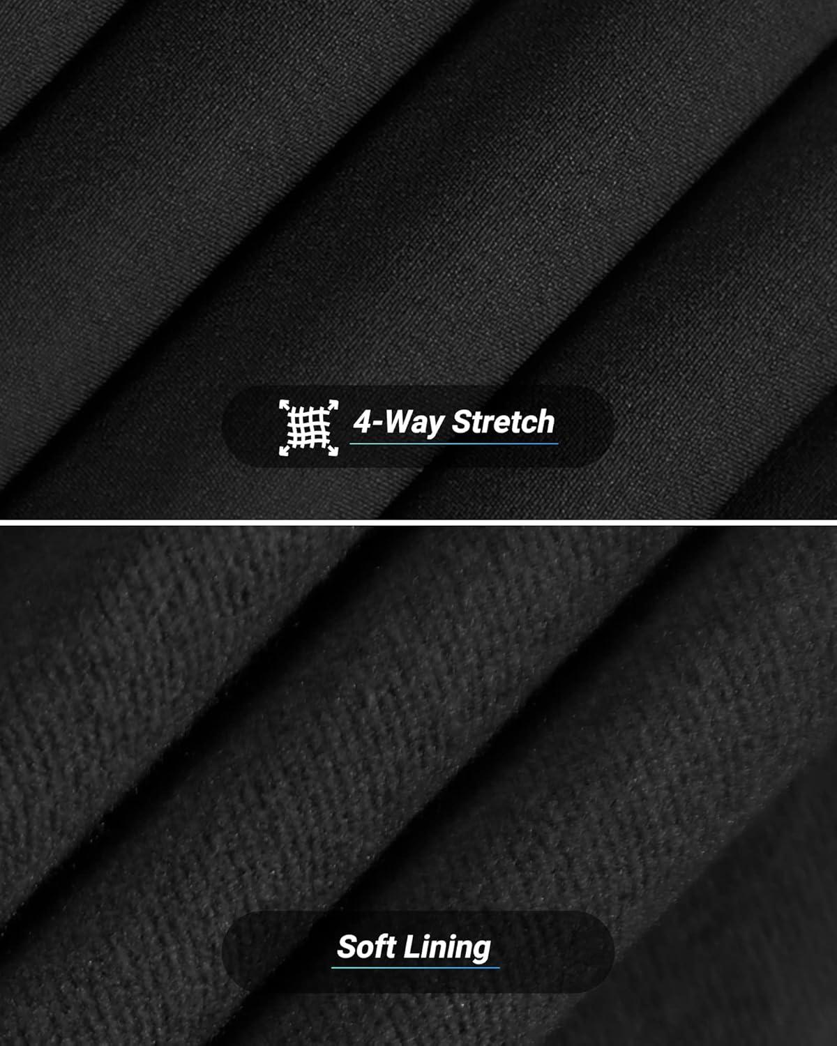 Outdoor Ventures Men’s Hiking Pants Lightweight Water Resistant Cargo Work Pants Ripstop Outdoor Pants for Tactical Travel(Black- Upgrade)