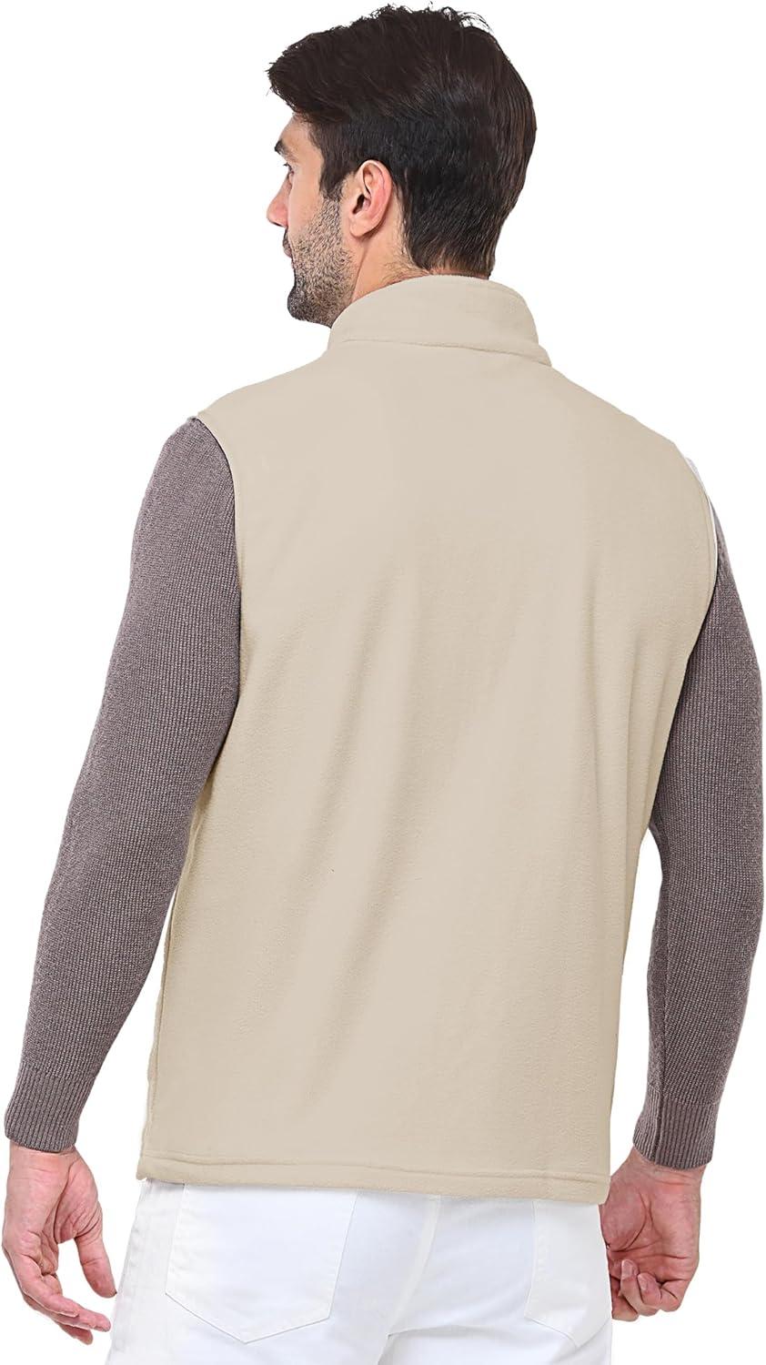Outdoor Ventures Men’s Full-Zip Polar Fleece Vest Outerwear Lightweight Warm Casual Sleeveless Jacket for Fall & Winter(Moonlight)