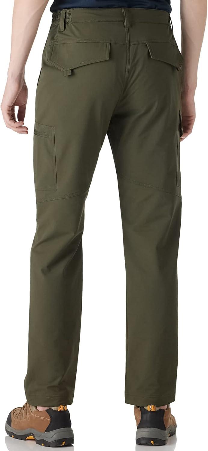 Outdoor Ventures Men’s Hiking Pants Lightweight Water Resistant Cargo Work Pants Ripstop Outdoor Pants for Tactical Travel(Amy Green- Upgrade)