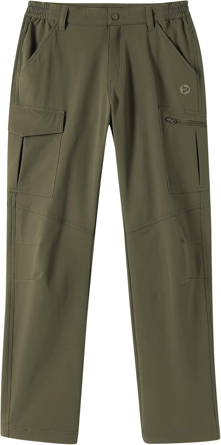Outdoor Ventures Men’s Hiking Pants Lightweight Water Resistant Cargo Work Pants Ripstop Outdoor Pants for Tactical Travel(Amy Green- Upgrade)