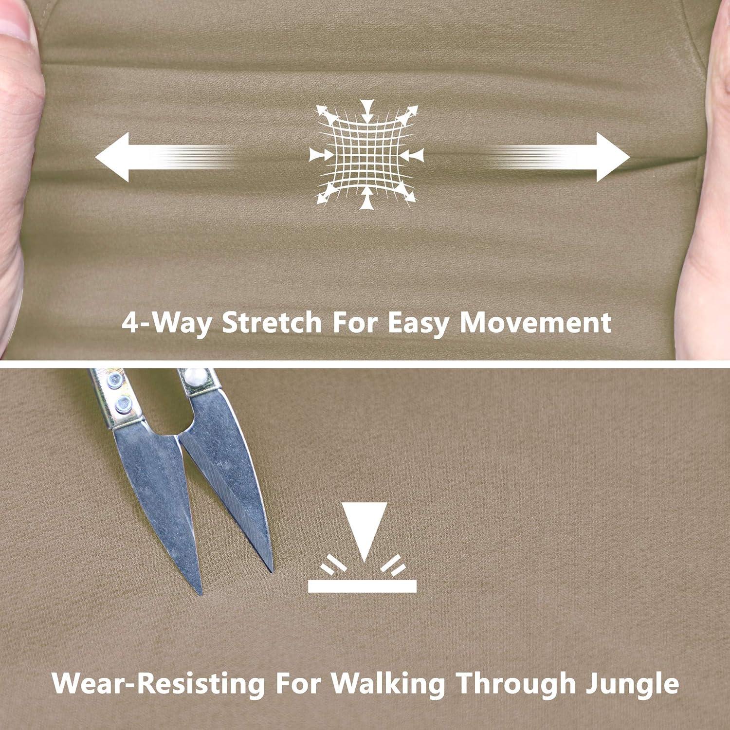 Outdoor Ventures Women’s Cargo Hiking Pants, Quick Dry Stretchy Roll Up Outdoor Pants for Camping, Golf, Fishing(Beige)