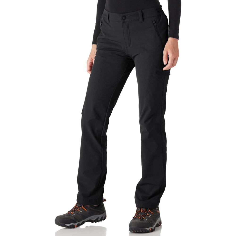 Outdoor Ventures Women’s Cargo Hiking Pants, Quick Dry Stretchy Roll Up Outdoor Pants for Camping, Golf, Fishing(Black)