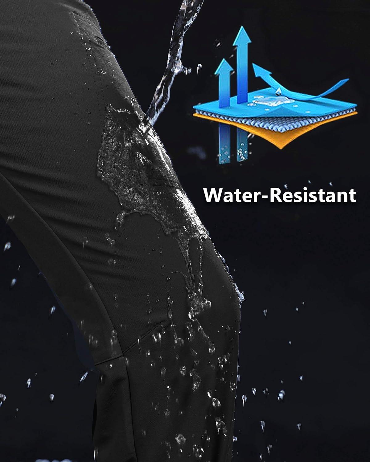 Outdoor Ventures Women’s Cargo Hiking Pants, Quick Dry Stretchy Roll Up Outdoor Pants for Camping, Golf, Fishing(Black)