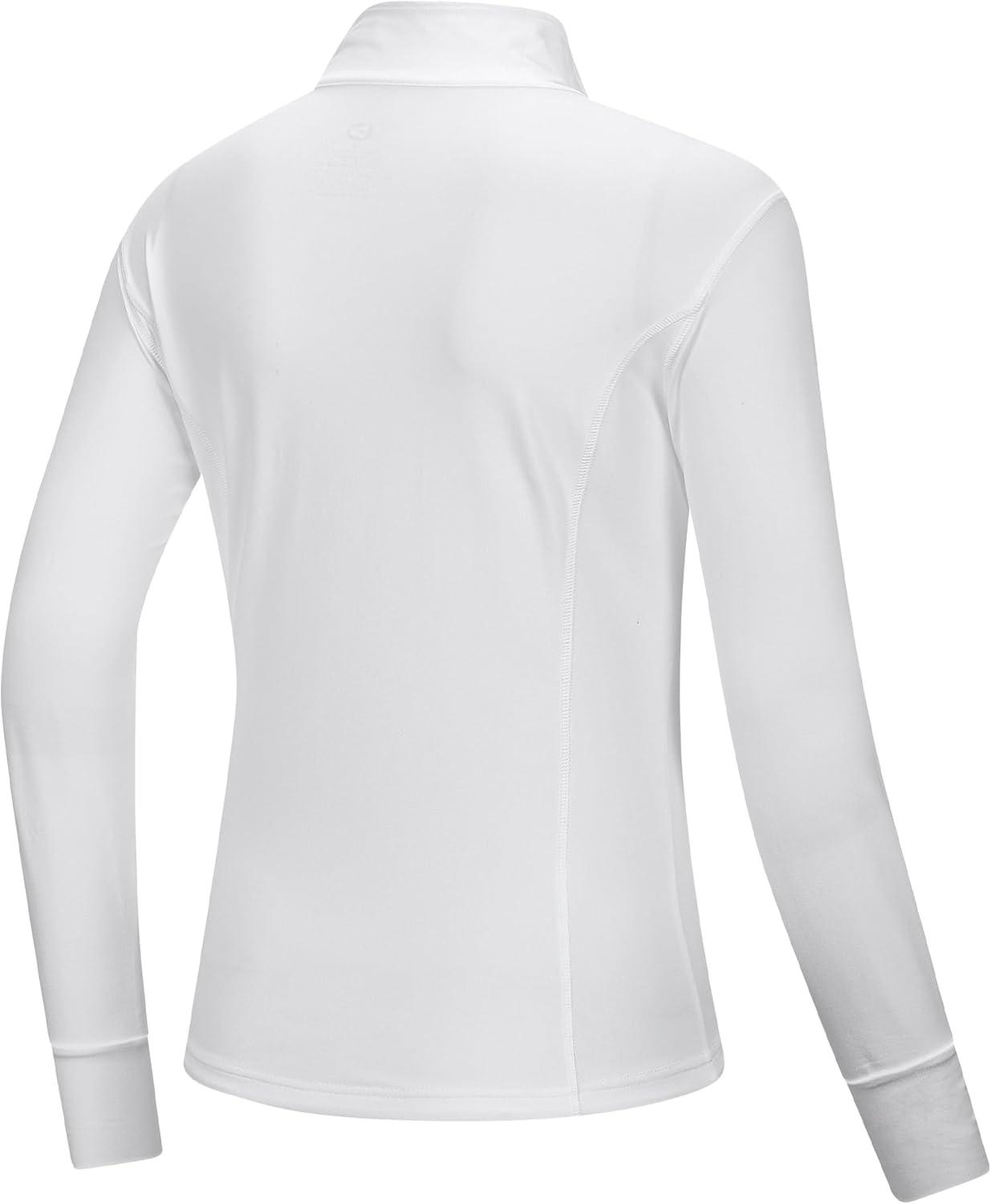 Outdoor Ventures Women’s Full Zip Up Athletic Jacket Lightweight Workout Running Jacket with Pockets for Hiking Yoga Gym(White)